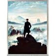 Poster Reproduction encadr�(e): Caspar David Friedrich - Le Randonneur Au-dessous D'une Mer De Brouillard (80 x 60cm)