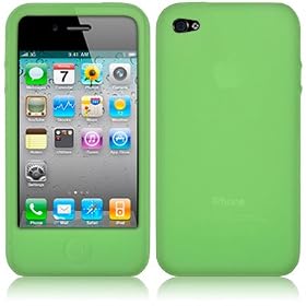 IPHONE 4 / IPHONE 4G SOFT SILICON SKIN CASE - GREEN PART OF THE QUBITS ACCESSORIES RANGE