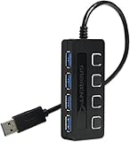Sabrent 4-Port USB 3.0 Hub with Individual Power Switches and LEDs (HB-UM43)