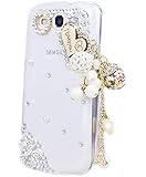Generic New 3D Bling Diamond Love Heart Hard Cover Skin Case For Samsung Galaxy S3 i9300-white