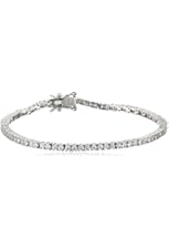 Sterling Silver Round Cut 2mm Cubic Zirconia Tennis Bracelet