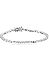 Sterling Silver Round Cut 2mm Cubic Zirconia Tennis Bracelet