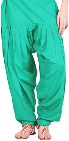 Estyle Women's Semi Patiala Bottom With Side Pockets Free Size Green