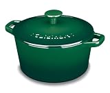 Cuisinart Chef's Classic Enameled Cast Iron 3-Quart Round Covered Casserole, Green