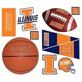 NCAA Illinois Fighting Illini - 24 College Sports Wall Stickers/Decals