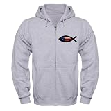 Artsmith, Inc. Zip Hoodie US Christian Fish Ichthys