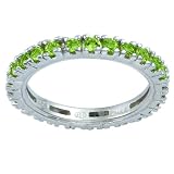 41AE%2BgSmtKL. SL160  Sterling Silver Stackable All Around Peridot Ring, Size 6