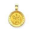 14k St. Christopher Medal Round Pendant