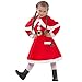 Girls Mrs Claus Costume Santas Little Helper Kids Miss Christmas Dress Outfit â€“ Medium (Age 6-8)