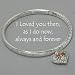 Silver Tone Stretch Bracelet & Heart Charm, I Loved You Then As I Do Now Always & Forever Poem