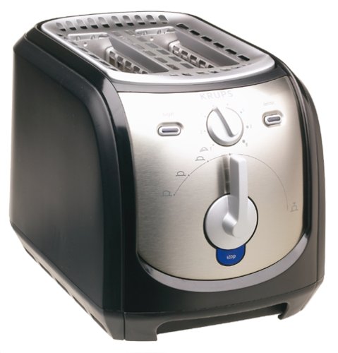 Krups FEM2B 2-Slice Toaster, Black & Silver
