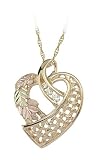 Black Hills Gold Heart Shaped Diamond Pendant in 10k Gold