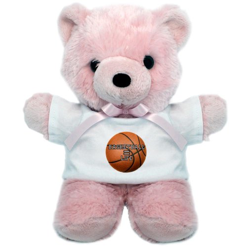 Teddy Bear Pink Basketball Equals Life