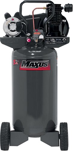 Maxus EX8008 15/7.5 Amp 2 Horsepower 26 Gallon Oiled Vertical Compressor with Dual Voltage 120/240-Volt