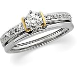 14K Two Tone Gold Diamond Bridal Engagement Ring (0.25 ctw, G-H, SI1)
