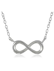 Sterling Silver Stationed Infinity Pendant Necklace, 16"+2"