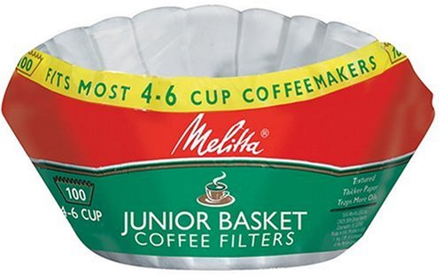 Melitta Basket Coffee Filters, Jr. White (4 to 6-Cup), 200-Count Filters (Pack of 12) Melitta Basket Coffee Filters, Jr. White (4 to 6-Cup), 200-Count Filters (Pack of 12)