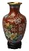 Chinese cloisonne copper body enameled flower vase, base included, 6H (1)