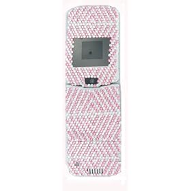 Let's Crystal It! Peel-n-Stick Swarovski Crystals for the Motorola V3 RAZR - Light Rose Stripes