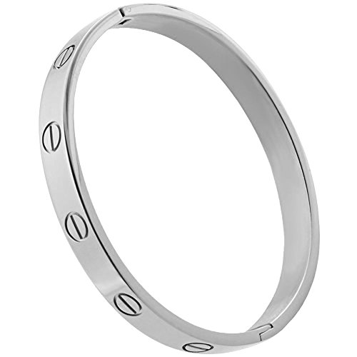 FHMZ(TM) Gold Plated Cuff Bracelet Hinged Bangle for Women Oval Fits 6.5 Inch Wrists