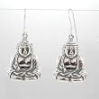 Sitting Buddha Earrings in Sterling Silver, #8559