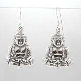 Image of Sitting Buddha Earrings in Sterling Silver, #8559