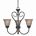 Outdoor Living : Westinghouse 64083 Symphony Hall Three-Light Chandelier, Distressed Black with Speckled Bronze Globes