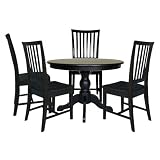 Carolina Cottage 265-AB / 10260-AB Winslow Dining Table with Hudson Chairs Set in Antique Black