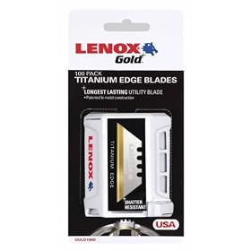 LENOX 20352-GOLD100D Titanium Edge Utility Knife Blade - 100 Pack in Dispenser by Lenox