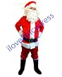 10 PIECE FATHER CHRISTMAS SANTA COSTUME SET SIZE MEDIUM - LARGE VELOUR FABRIC TOP+TROUSERS+WIG+BEARD+BOOT TOPS+WIRE HALF MOON GLASSES+GLOVES+BELT+HAT FANCY DRESS