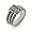 Sterling Silver 3 Band Stackable Cable Ring Set w/ Blue CZs