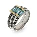 Jewelry : Sterling Silver 3 Band Stackable Cable Ring Set w/ Blue CZs