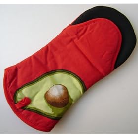 Buy Avocado Kitchen Oven Mitt with Rubber Grip - Avocado design on mitts - 6 3 4 inches x 13 inches -...