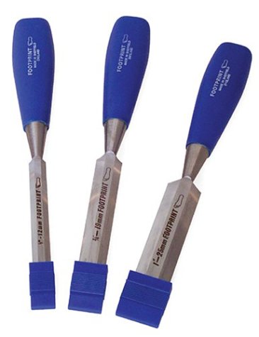 Footprint 87 Series 127135 Set of 3 Blue Poly Handle Chisels 1/2-Inch, 3/4-Inch, 1-Inch