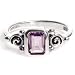 Sterling Silver Ring W/ Genuine Square Amethyst