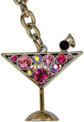 SouthShore Jewels Swarovski Elements Crystal Pink Martini Keychain