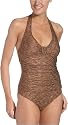 Anne Cole Women's Mozambique Heathered Metallic Halter One Piece Swimsuit