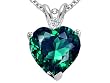 Tommaso Design(tm) Heart Shape Simulated Emerald And Genuine Diamond Pendant