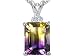  : 2.79 CTS EMERALD CUT RARE GENUINE BICOLOR AMETRINE DIAMOND PENDANT 14KT WHITE OR YELLOW GOLD