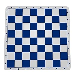 WE Games Blue Silicone Tournament Chess Mat - 20 Inch Board with 2.25 Inch Squares