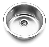 Fontaine Stainless Steel Column Bowl Kitchen Sink, FSA-SS-465-BS