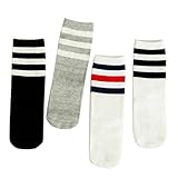 Happy Cherry キッズ ベビーソックス 4足セット ミドル丈 サッカーソックス コットン 柔らか 新生児 出産祝い 靴下 0-1歳