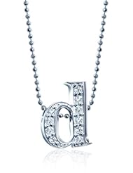 Alex Woo "Little Letters" Diamond and 14k White Gold Pendant Necklace, 16"