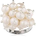 BoBijou "Burlington Amusement" white pearl cluster adjustable ring