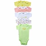 Luvable Friends 5-Pack Pastel Bodysuits, Yellow 24 Months
