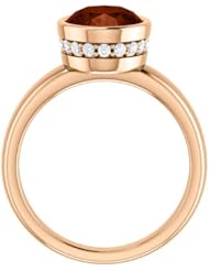 10K Rose Gold 10.00x8.00mm Oval Cut Mozambique Garnet and Diamond Ring -- LIFETIME WARRANTY