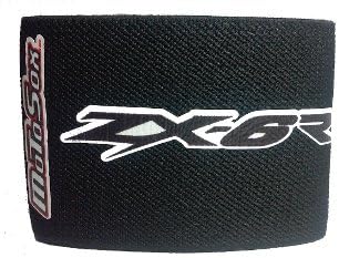 MoToSox - Front Reservoir Brake Cover - Dual Kawasaki "ZX6R" Logo in Black (Pack of 1)
