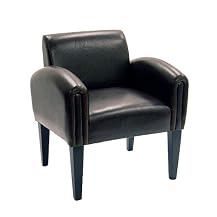 Baxton Studio Weller Leather Chair- Espresso Brown