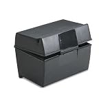 Oxford Products - Oxford - Plastic Index Card Flip Top File Box Holds 300 3 x 5 Cards, Matte Black - Sold As 1 Each - Special groove in top of lid to hold a card upright. - Stepped floor design for easy access. -