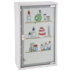 Oxid7 Medizinschrank, Erste Hilfe Schrank, Arzneischrank, Medikamentenschrank mit Zylinderschloss (bedruckt)